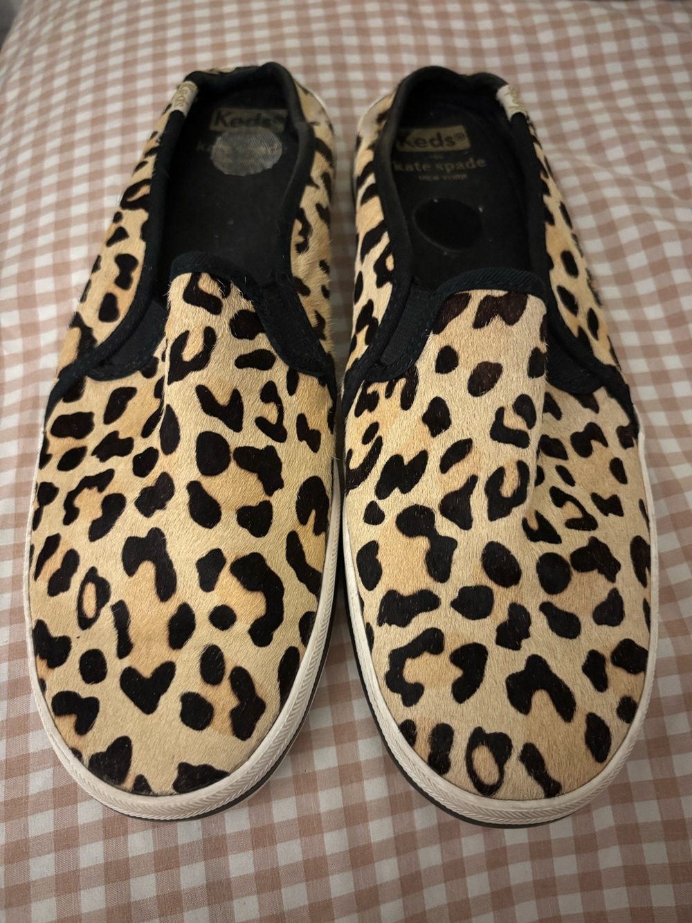 Keds x kate spade Leopard Print Slip-On Shoes in Tan & Black